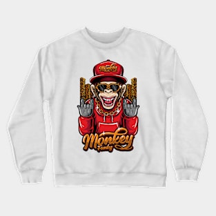 Monkey Funky Illustration Crewneck Sweatshirt